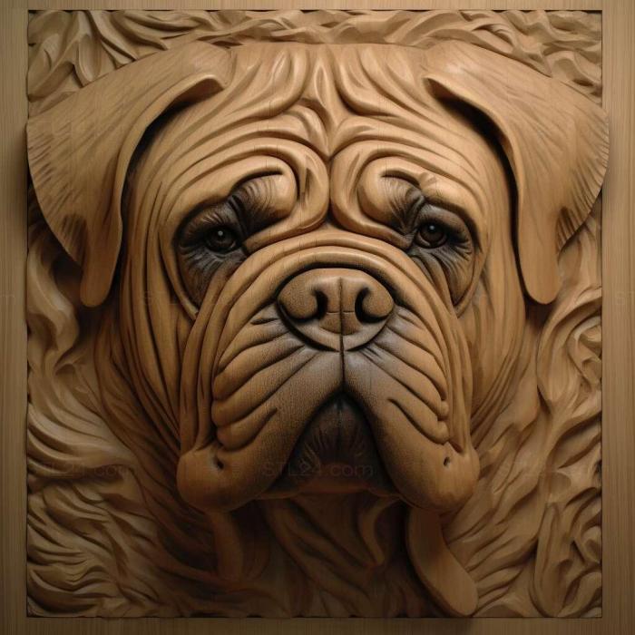 Nature and animals (Bullmastiff dog 1, NATURE_7285) 3D models for cnc